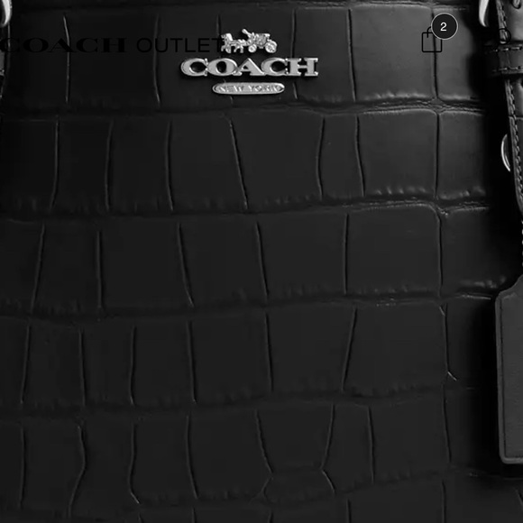NWT Coach Mollie Tote Croco Black Women's Bag - Picture 9 of 10
